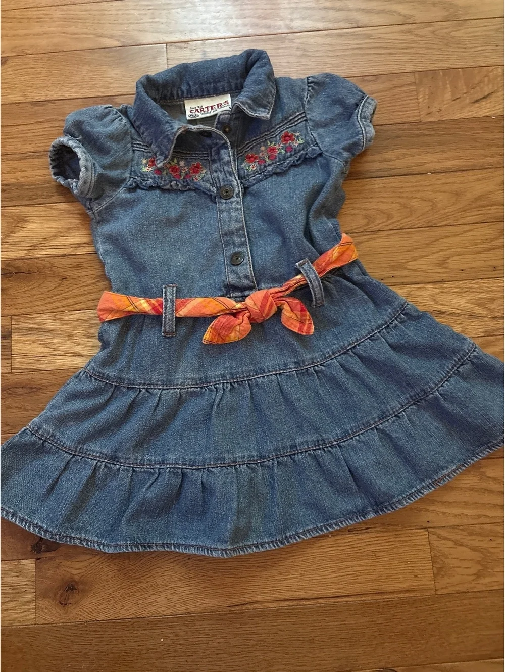 Y2K carters denim dress western style girls 18m